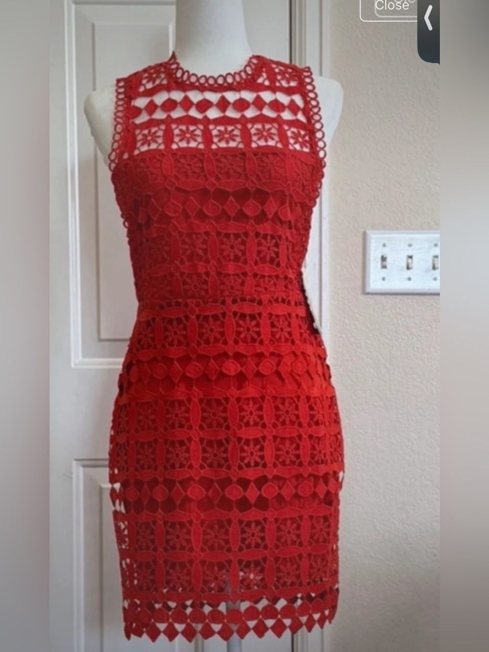 Just Me Crochet Red Dress Size S,